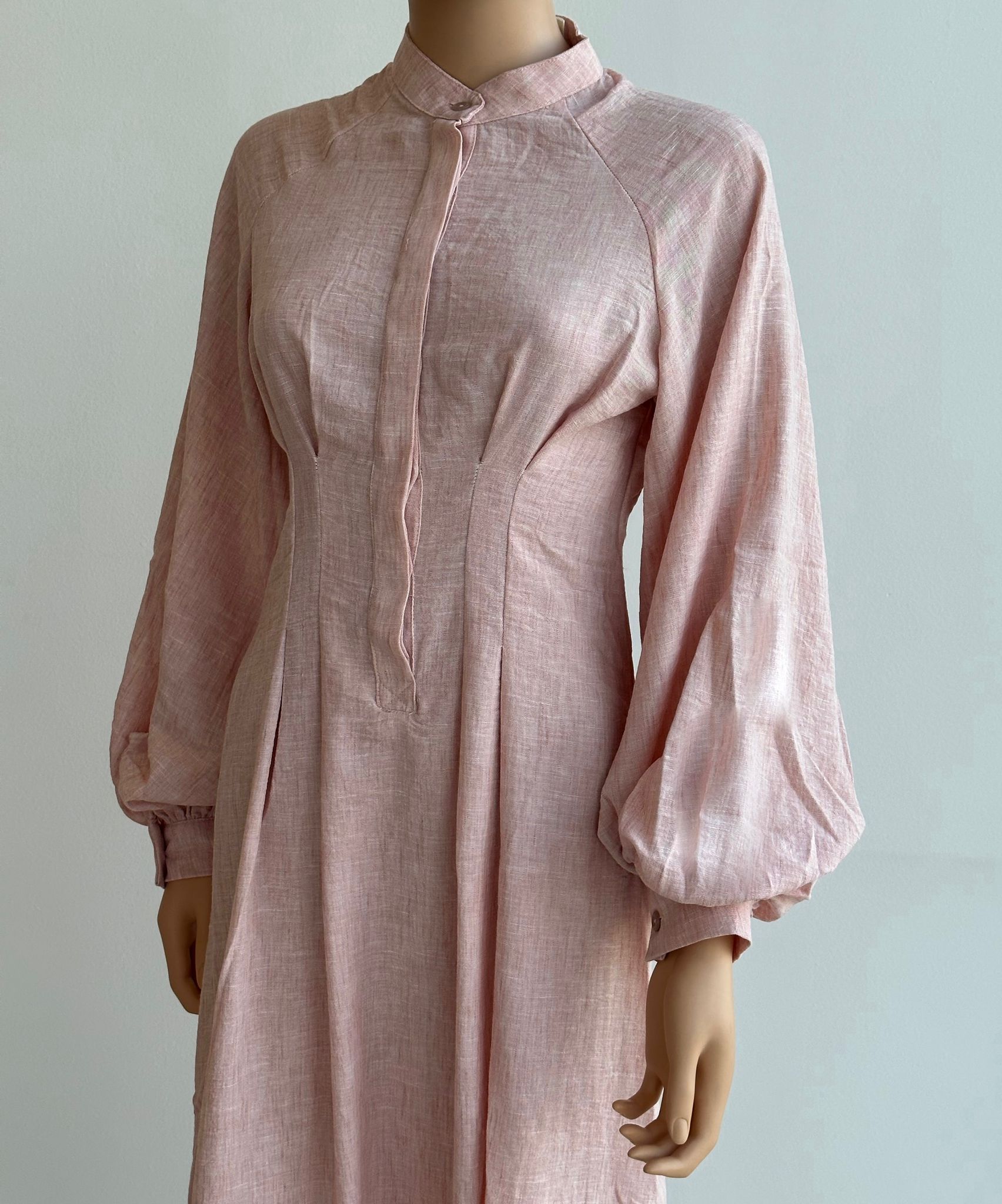 Baby Pink Linen Dress